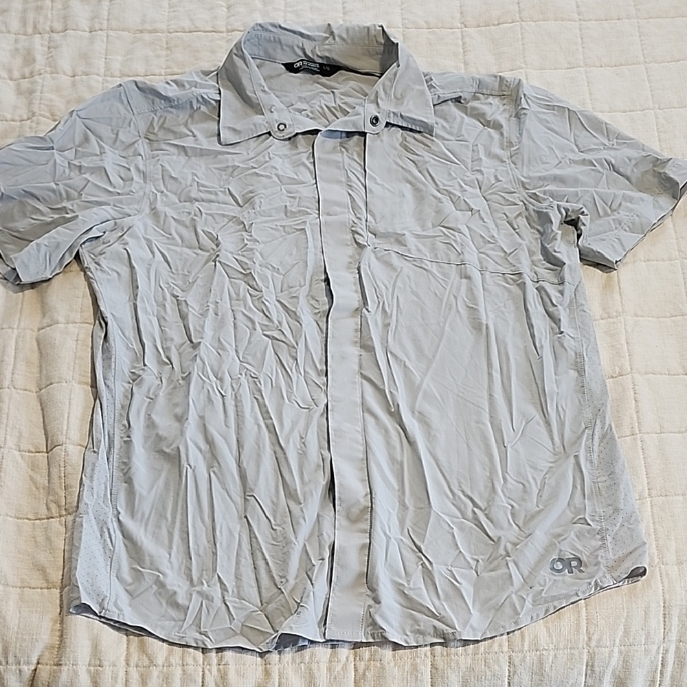 Outdoor Research Men's Gray Casual Button Down Shirt